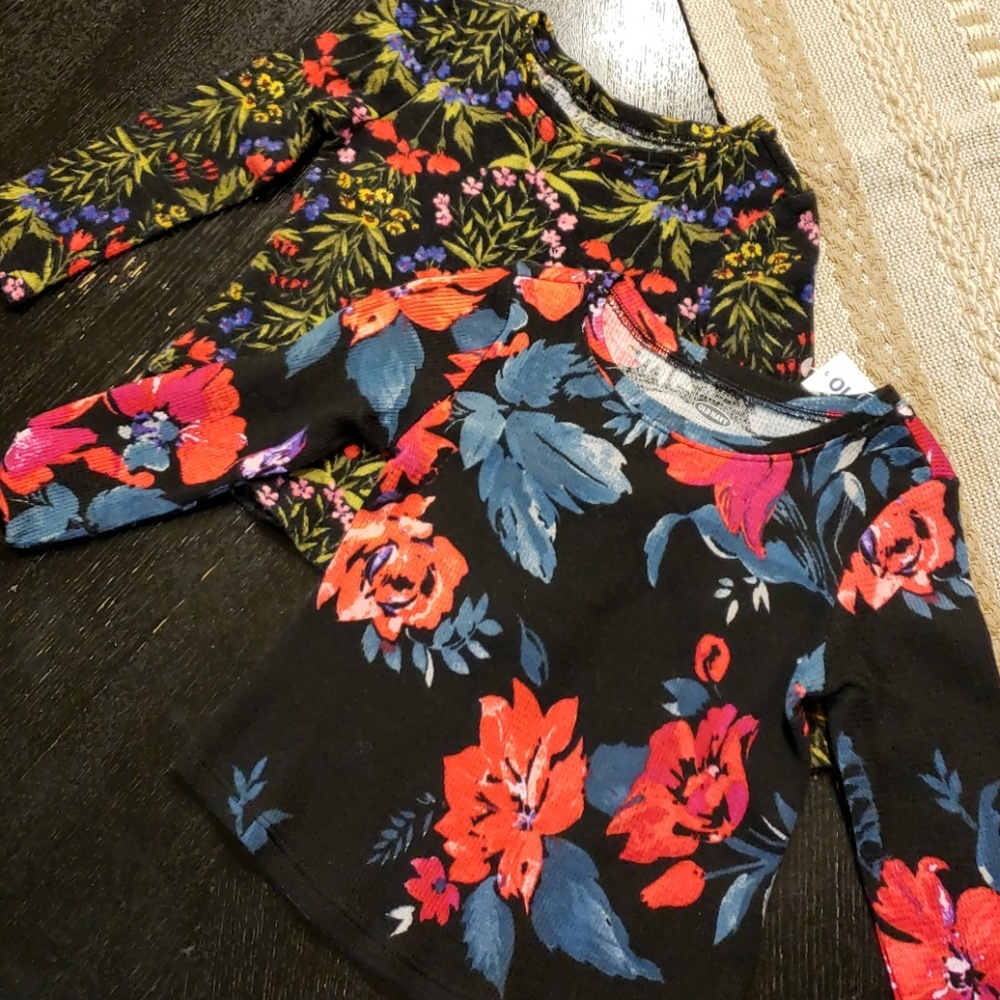 Long sleeve floral tops